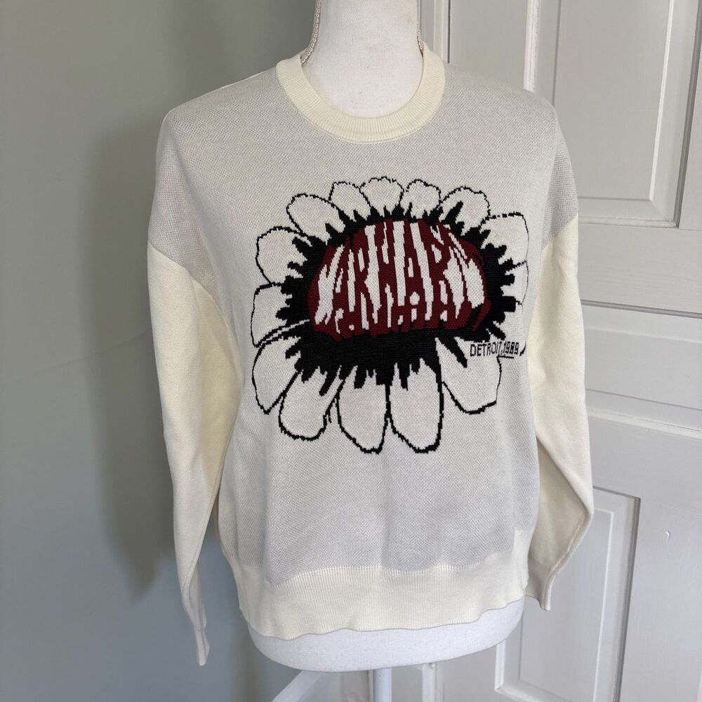 Carhartt WIP w' Pixel Flower Sweater Wax Cream Size Small NWOT‎